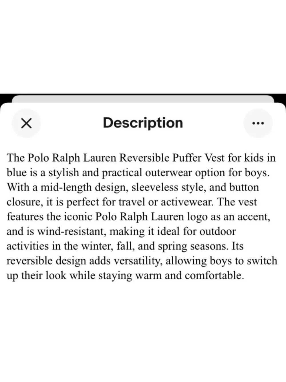 Polo Ralph Lauren Kids Reversible Puffer Vest Down Fill Blue & Yellow 7 crest